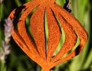 metal garden sculpture based on the poppy a great plant support